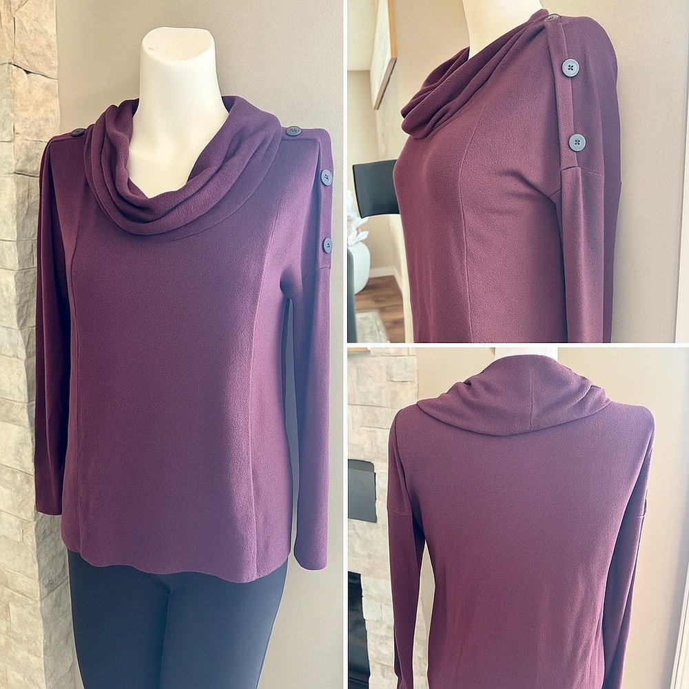 White House Black Market Plum Cowl Neck Sweater